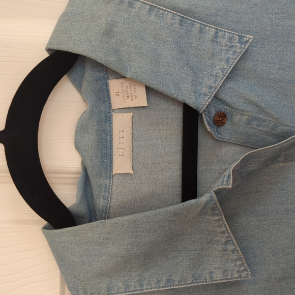 SOLD 💝3 FOR $30💝 J. JILL SOFT Long Sleeve Denim Button Down Shirt XL - Picture 2 of 6